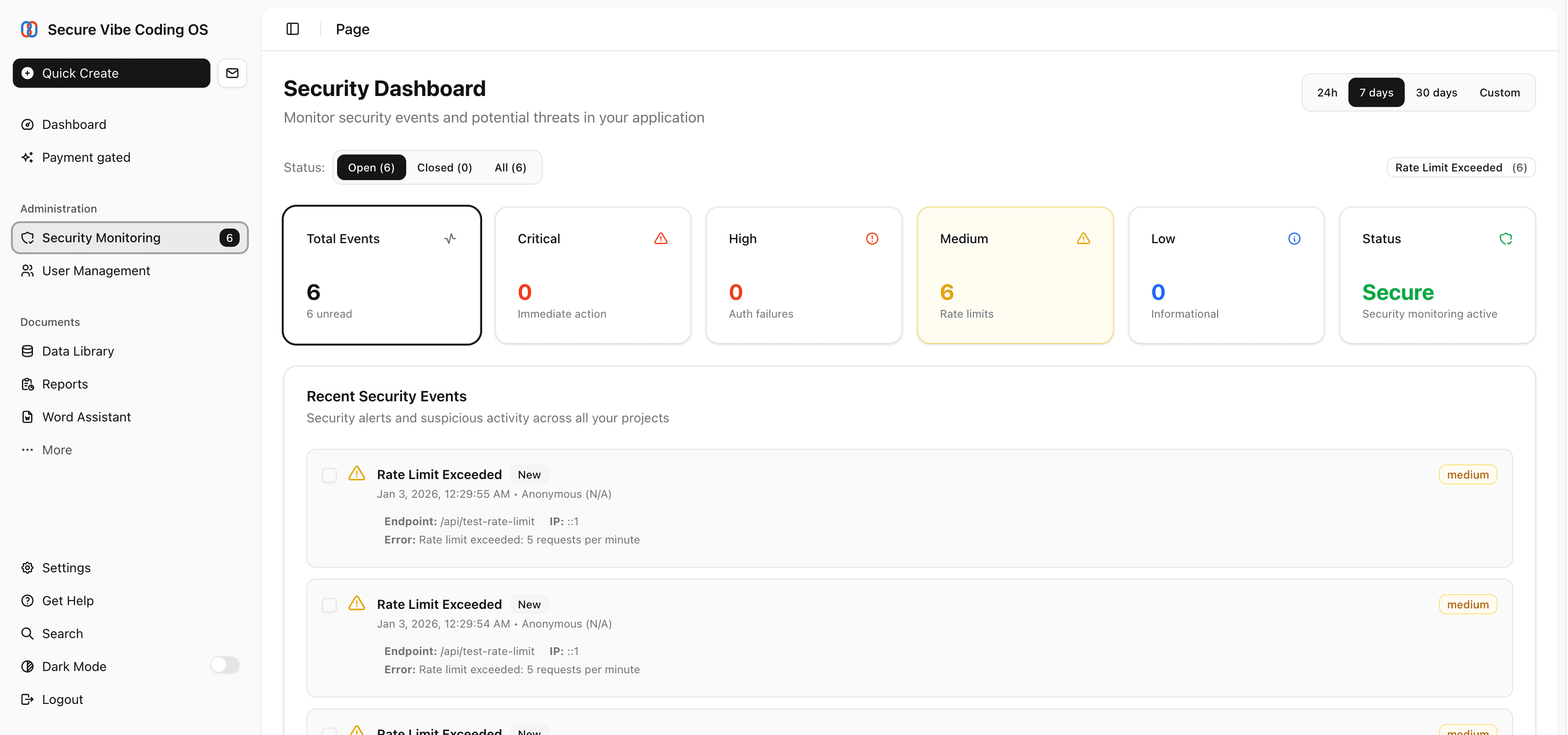 Security Monitoring Dashboard